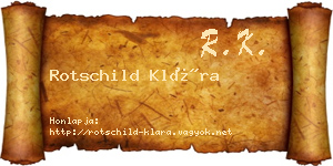 Rotschild Klára névjegykártya